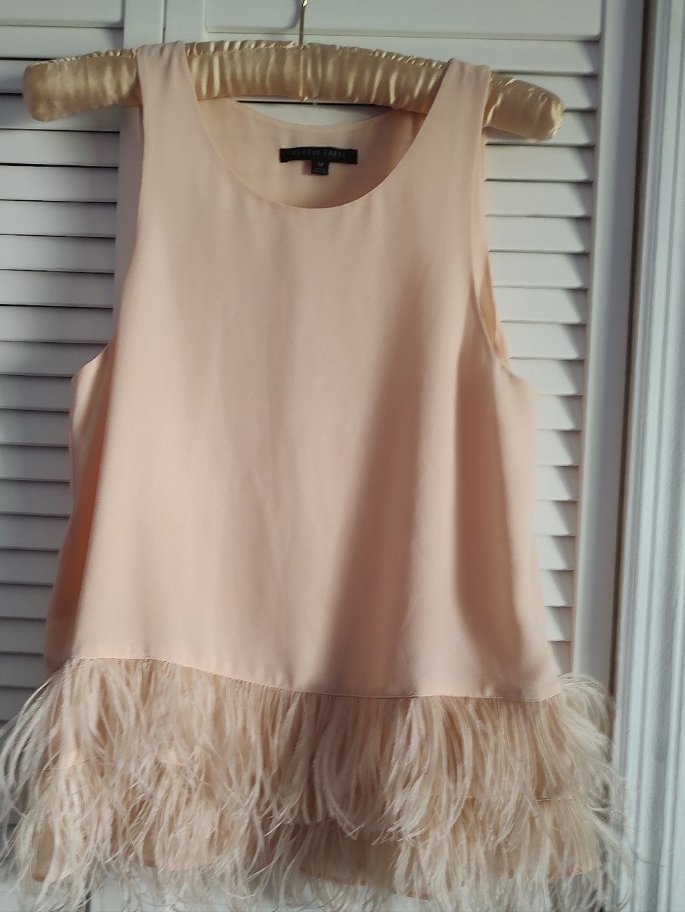 Blaque Label Blush Feather-Hem Sleeveless Tank